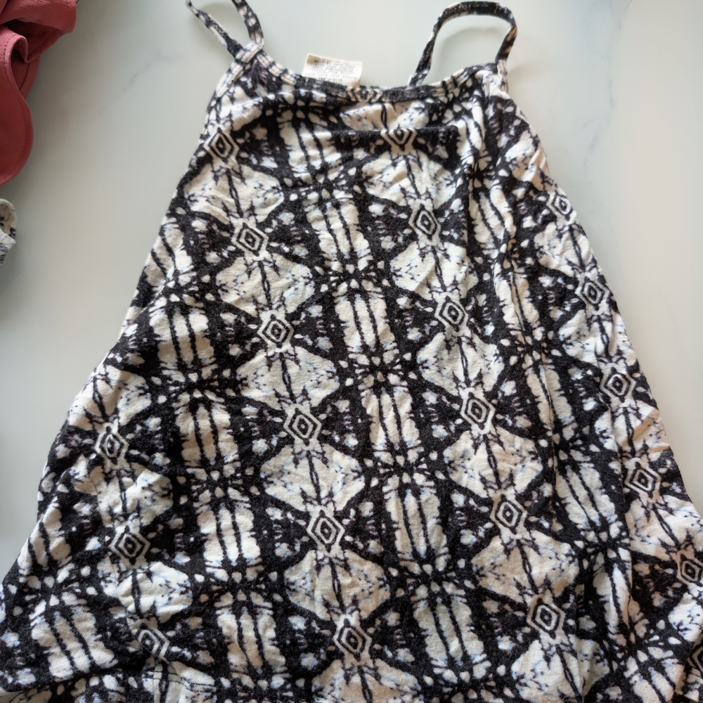Essentials Black and White Sleeveless Halter Crop Top